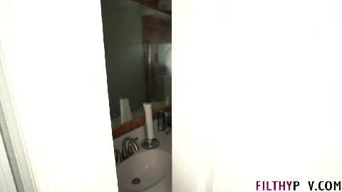 Reagan Foxx Helps Step-Son with Huge Cock in Bathroom