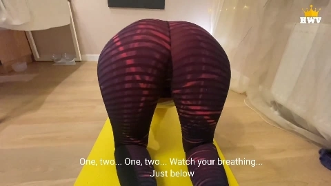 The wife is fucked by a yoga coach. While my husband was working in the next room - HotWife Vika