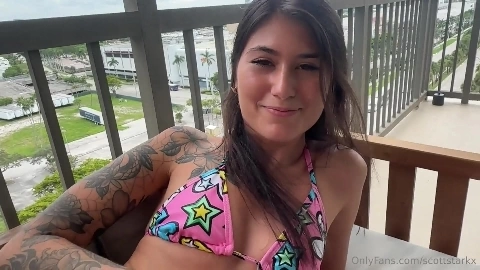 Public Balcony Sex With Horny Step Sister - Charlotte Mae