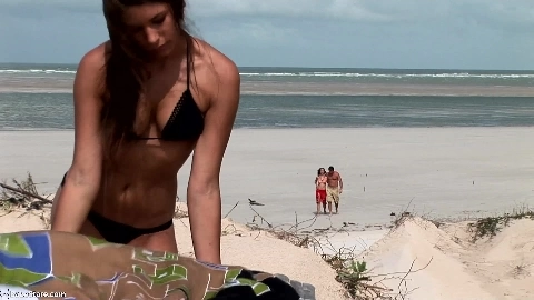 Outdoor orgy at the beach! Two couples get it on - Babe Stare