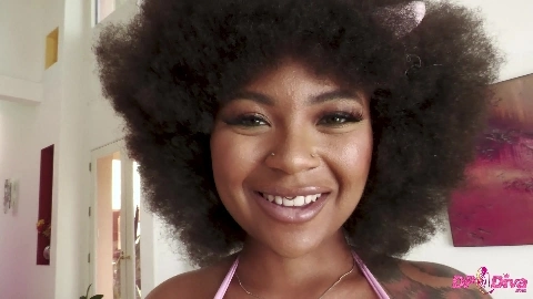 Curvy Ebony Babe Avery Jane Airtight Double Anal