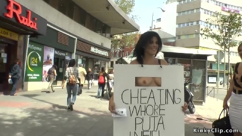 Cheating Spanish slut anal fucked in public
