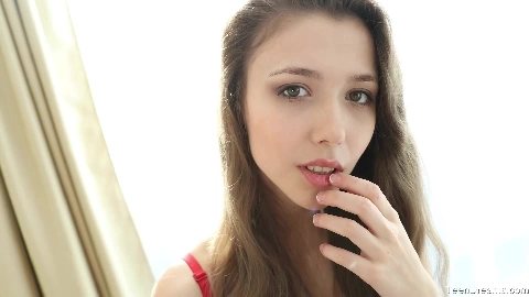 Sexy In Red Strip Teasing Showing Off - Mila Azul