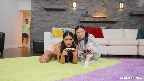 Gamer Girlfriend Gets Sneaky - Lulu Chu, Maya Farrell