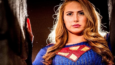 The blonde SuperGirl and a green monster - Carter Cruise