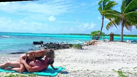 Public beach sex on nude beach Maldives - Nara Girl