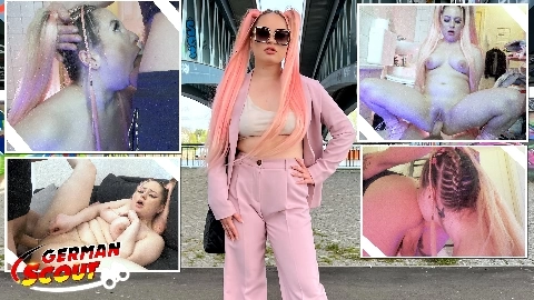 Pink Hair Teen Maria Gail with Saggy Tits at Rough Anal Sex Casting - GERMAN SCOUT